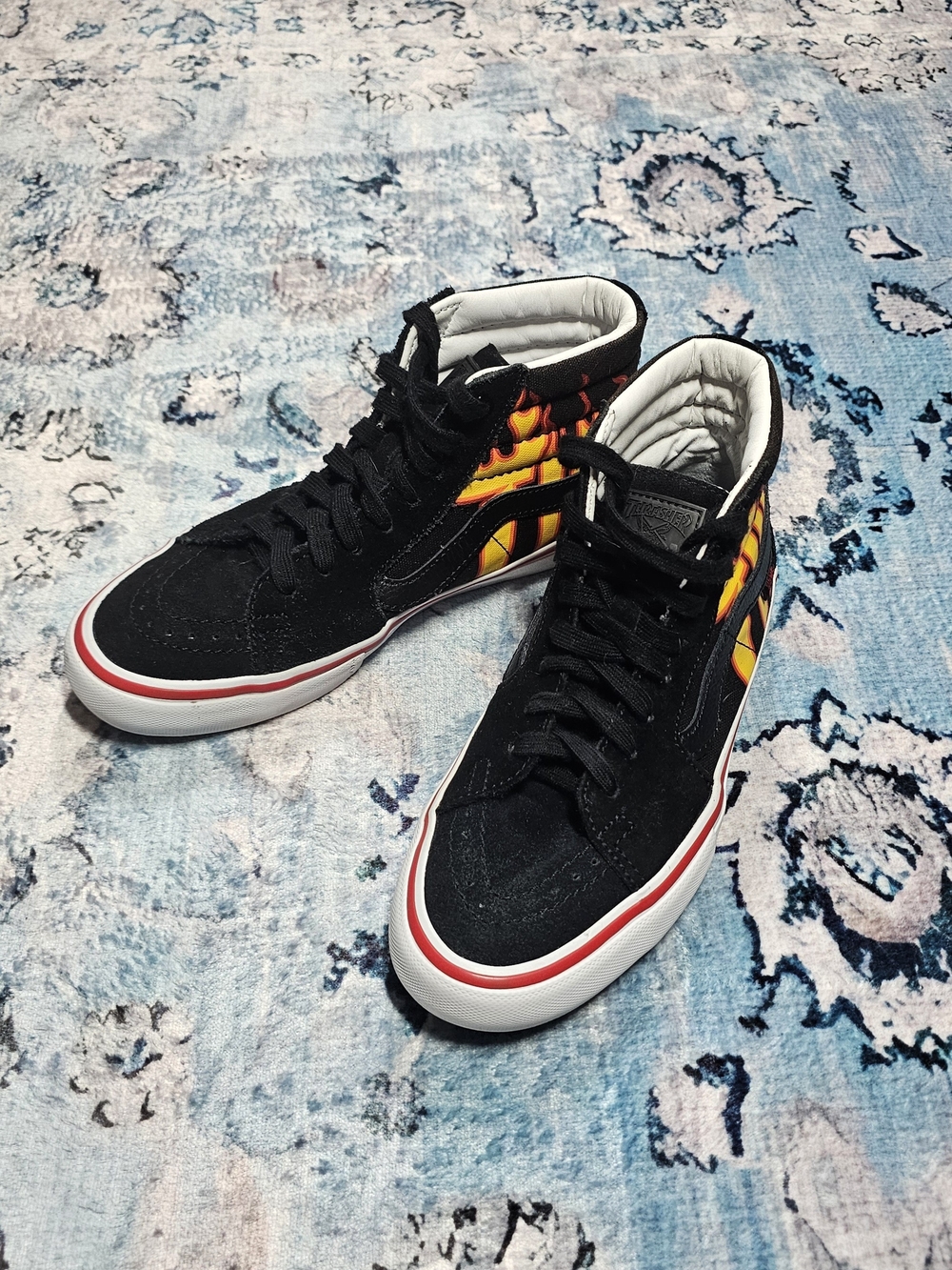 Vans Thrasher Black High-Top Skate‎ Shoes with Flame Accent